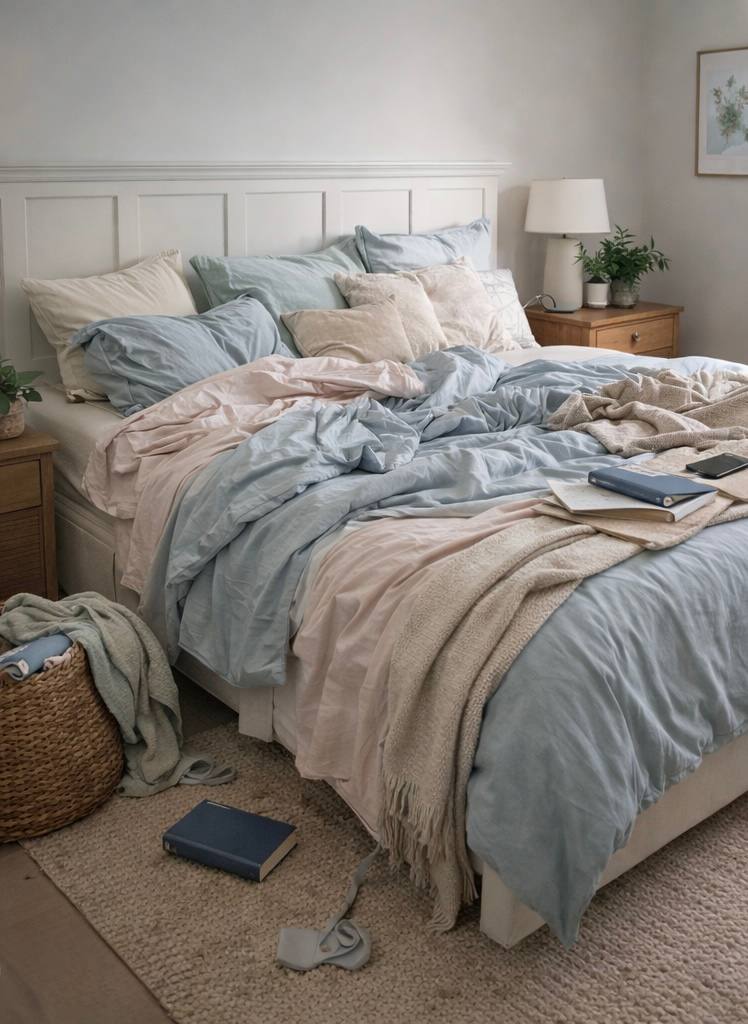 A neat, fresh bedroom that helps you unwind and sleep better. - Before